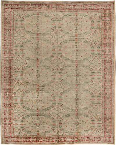 Mid 20th century Spanish Floral Handmade Wool Carpet