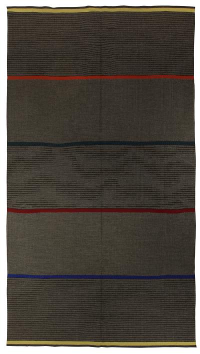 Mid 20th century Striped Gray Swedish Flat Weave Rug by Lagerhem Ullberg