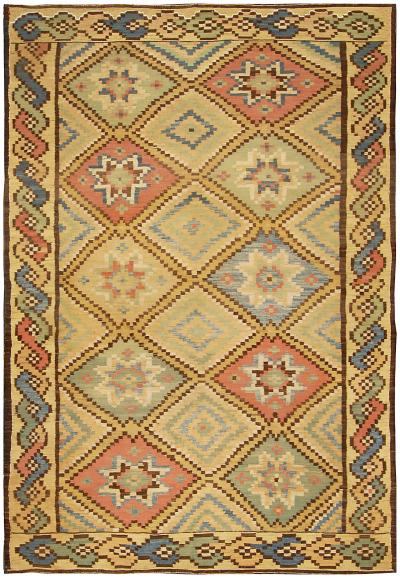 Mid 20th century Swedish Colorful Handmade Wool Rug
