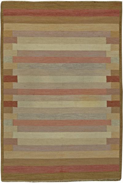 Mid 20th century Swedish Multicolored Flat Weave Rug