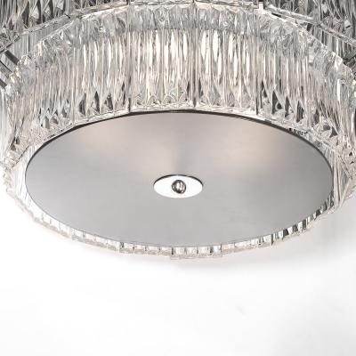 Mid Century 2 Tier Transparent Murano Glass Flush Mount w Smoked Glass Diffuser