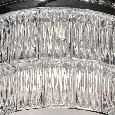 Mid Century 2 Tier Transparent Murano Glass Flush Mount w Smoked Glass Diffuser
