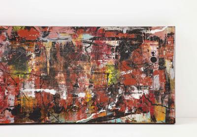 Mid Century Abstract Mixed Media Painting