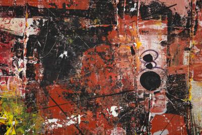 Mid Century Abstract Mixed Media Painting