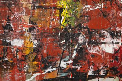 Mid Century Abstract Mixed Media Painting