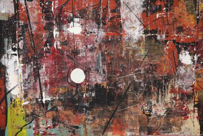 Mid Century Abstract Mixed Media Painting