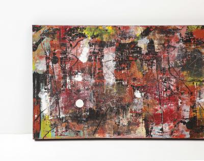 Mid Century Abstract Mixed Media Painting