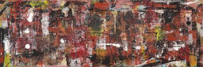 Mid Century Abstract Mixed Media Painting