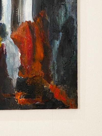 Mid Century Abstract Oil on Canvas