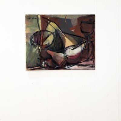 Mid Century Abstract Oil on Canvas