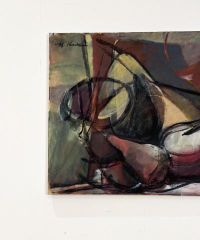 Mid Century Abstract Oil on Canvas