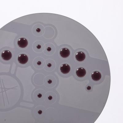 Mid Century Abstract Smoked Glass Frosted Detailed Disc Sculpture signed T Saul