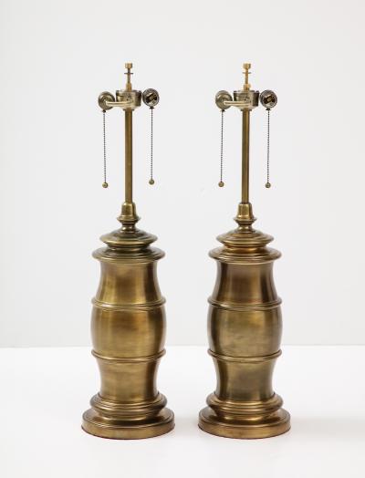Mid Century Aged Bronze Lamps