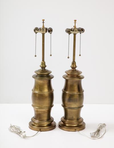 Mid Century Aged Bronze Lamps