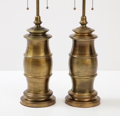Mid Century Aged Bronze Lamps