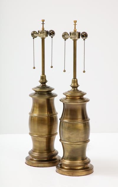 Mid Century Aged Bronze Lamps