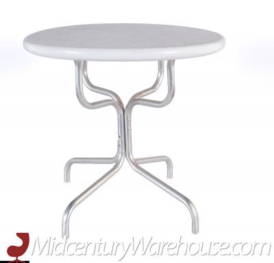 Mid Century Aluminum White Painted Side Table