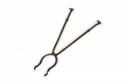 Mid Century American 4 Piece Twisted Design Wrought Bronze Fire Tool Set