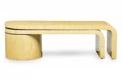 Mid Century American Inlaid Horn Pivoting Low Coffee Table