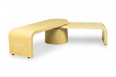 Mid Century American Inlaid Horn Pivoting Low Coffee Table