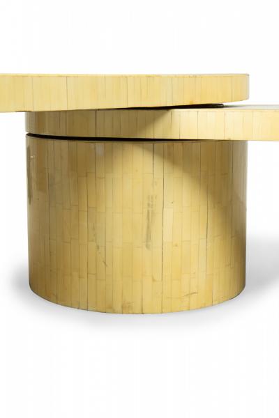 Mid Century American Inlaid Horn Pivoting Low Coffee Table