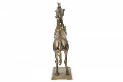 Mid Century American Modern Brass Unicorn Sculpture on Square Base