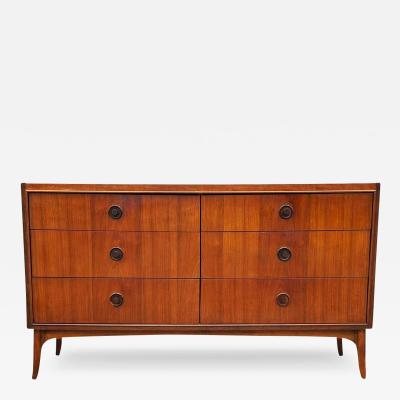 Mid Century American Modern Double Dresser or Cabinet or Credenza in Walnut