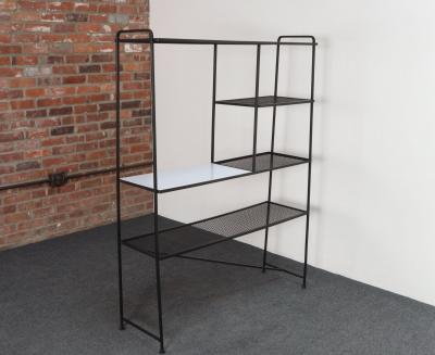 Mid Century American Modern Iron Shelving Unit Etagere by Freda Diamond