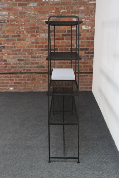 Mid Century American Modern Iron Shelving Unit Etagere by Freda Diamond