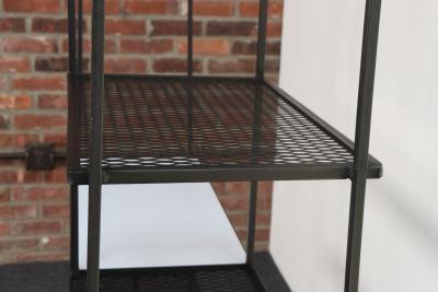 Mid Century American Modern Iron Shelving Unit Etagere by Freda Diamond