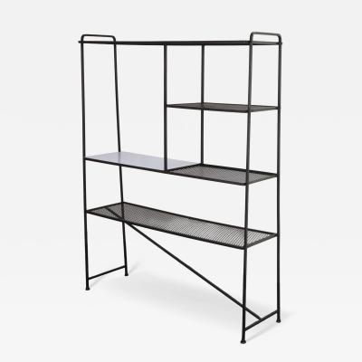 Mid Century American Modern Iron Shelving Unit Etagere by Freda Diamond