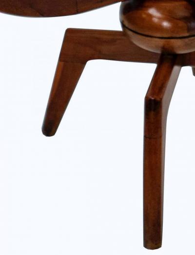 Mid Century American Modern Round Wood Glass Coffee Table