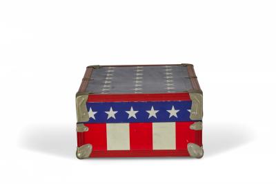 Mid Century American Small Red White and Blue Flag Motif Suitcase