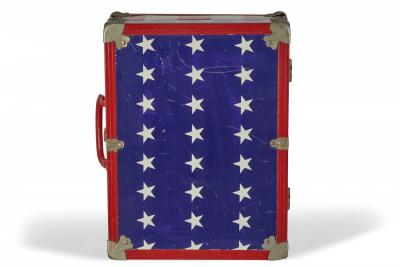 Mid Century American Small Red White and Blue Flag Motif Suitcase