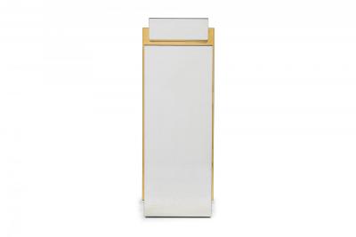 Mid Century American Stainless Steel and Brass Display Pedestal