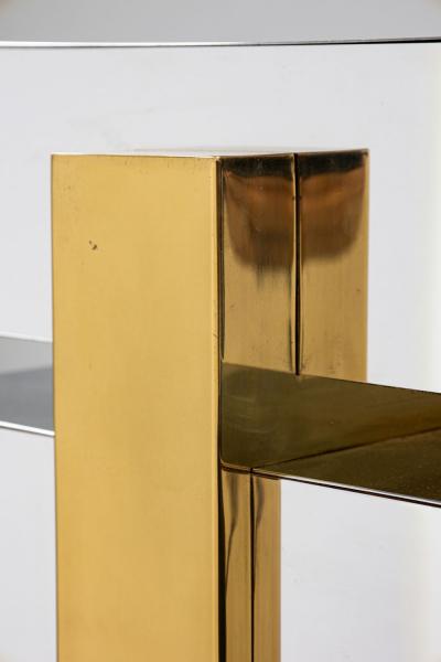 Mid Century American Stainless Steel and Brass Display Pedestal