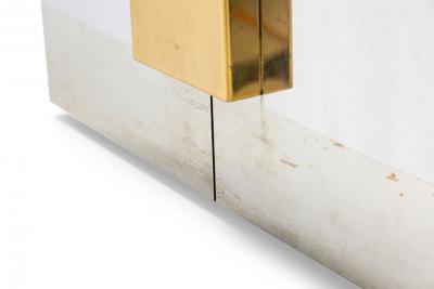 Mid Century American Stainless Steel and Brass Display Pedestal