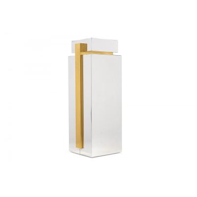 Mid Century American Stainless Steel and Brass Display Pedestal