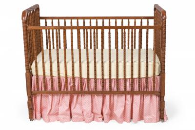 Mid Century American Turned Spindle Lacquered Wood Baby Crib