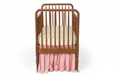Mid Century American Turned Spindle Lacquered Wood Baby Crib