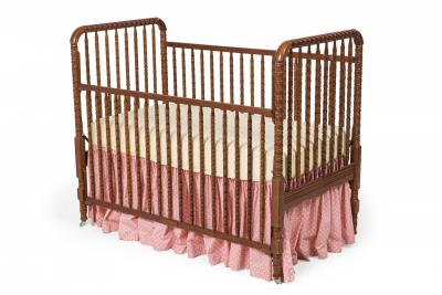 Mid Century American Turned Spindle Lacquered Wood Baby Crib