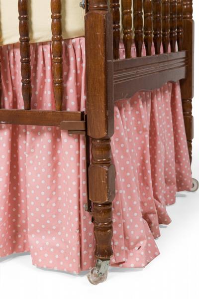 Mid Century American Turned Spindle Lacquered Wood Baby Crib