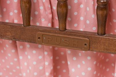 Mid Century American Turned Spindle Lacquered Wood Baby Crib