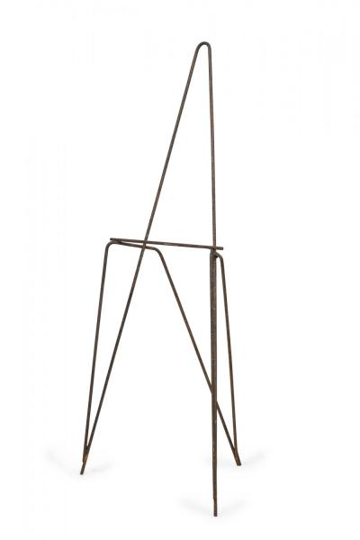 Mid Century American Wrought Iron Minimalist Tripod Easel