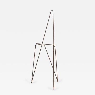 Mid Century American Wrought Iron Minimalist Tripod Easel