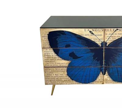 Mid Century Art Deco Style Italian Handcrafted Pop Art Six Drawer Chest Cabinet