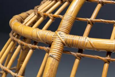 Mid Century Bamboo Egg Chair Italy 1970s