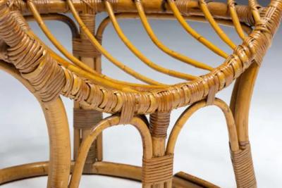 Mid Century Bamboo Egg Chair Italy 1970s