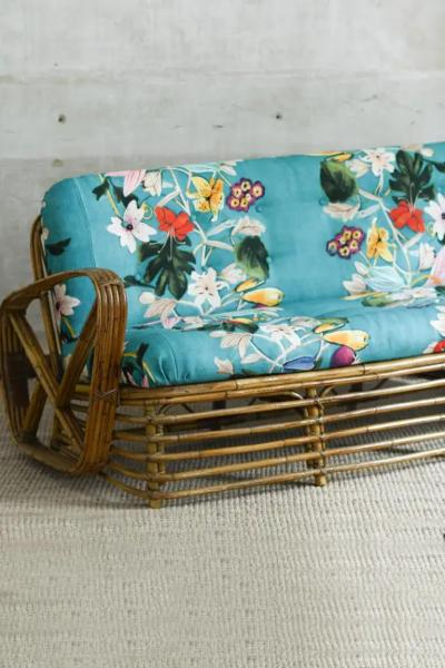 Mid Century Bamboo Sofa