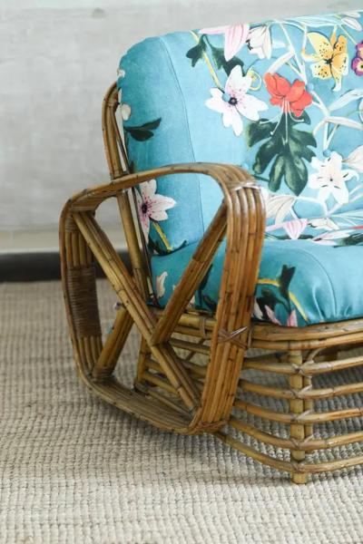 Mid Century Bamboo Sofa